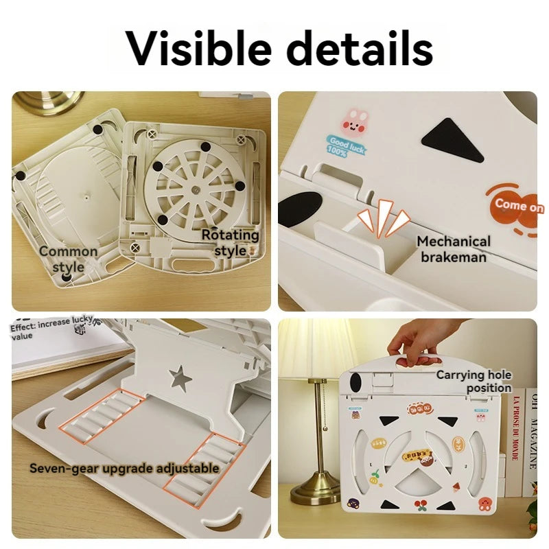 Laptop Stand 360 Rotation 2 in 1 Portable Ergonomic Angled Laptop ABS Plastic Stand Adjustable Height Laptop Holder Laptop Stand