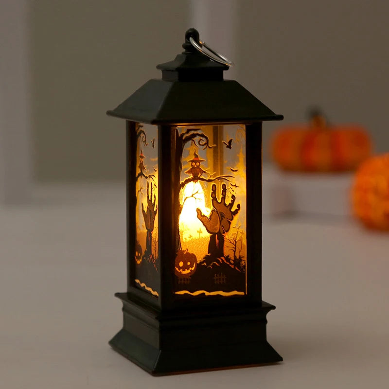 Halloween Electronic Pagoda Candle Light LED Pumpkin Witch Skeleton Owl Home Party Desktop Mood Decoration Cute Festival Gifts