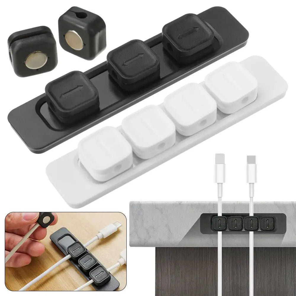 Cable Organizer Magnetic Cable Management USB Cables Holder Silicone Flexible Desktop Clips for Mouse Wire Organizer