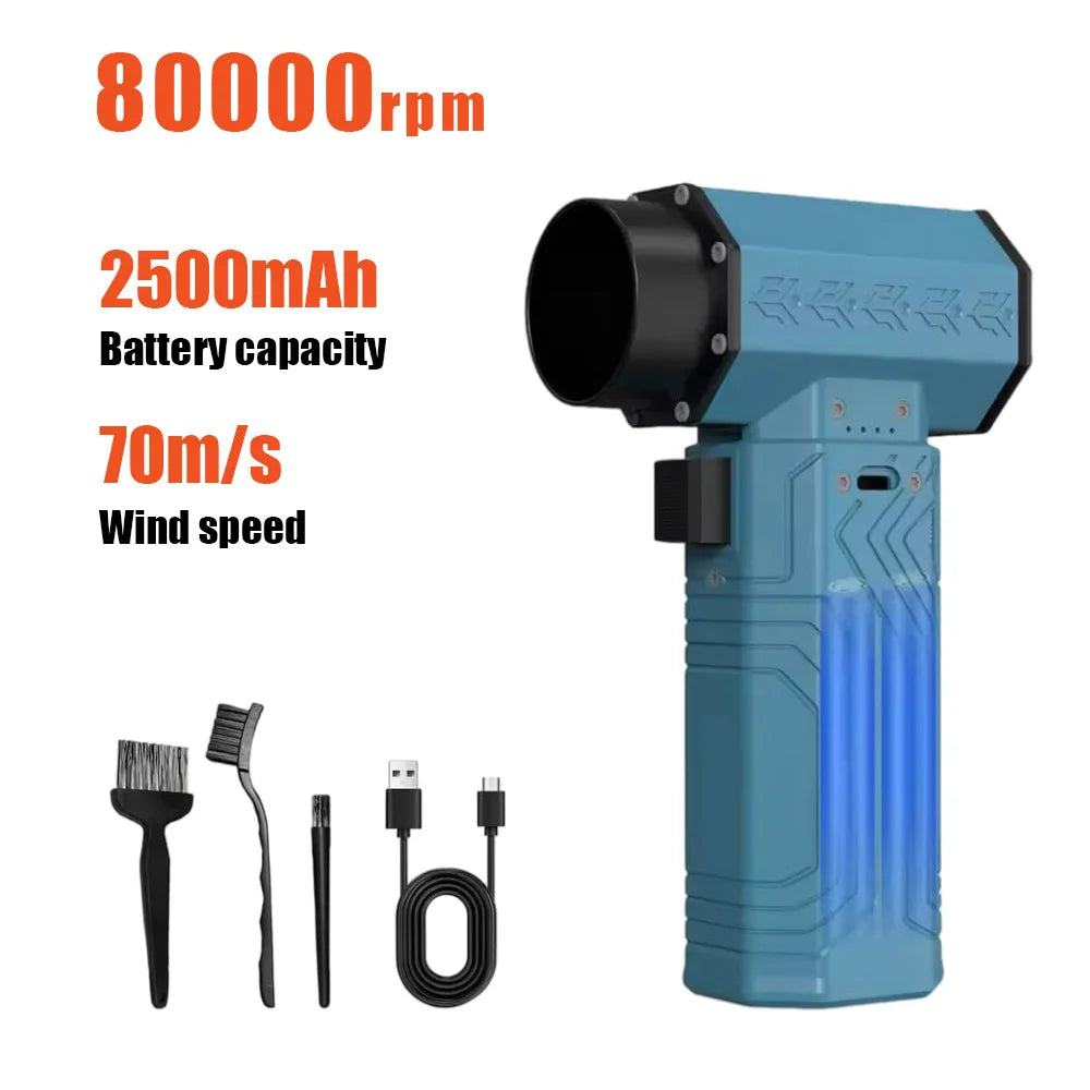 Caer Electric Air Blower Powerful 600g Thrust Mini Turbo Jet Violent Fan Adjustable Wind Speed Brushless Motor Car Dust Dryer