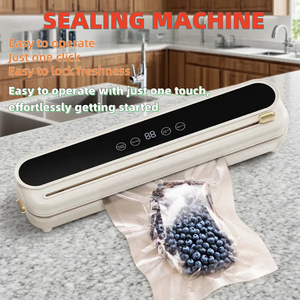 Automatic Vacuum Sealer Kitchen Food Storage Food Vacuum Packing Machine Household Fresh Food Packing Machine Built-in Cutter