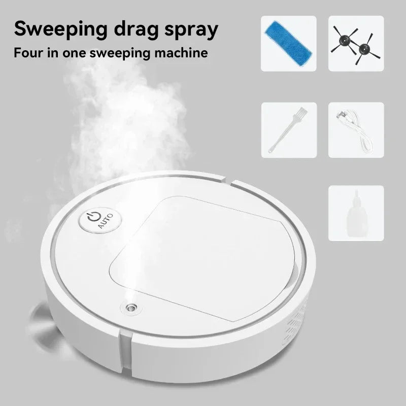 2025 4-in-1 Smart Home Appliance: Air Purifier, Mist Humidifier, Vacuum Cleaner & Robotic Sweeper, Enhance Home Air Quality, Eff