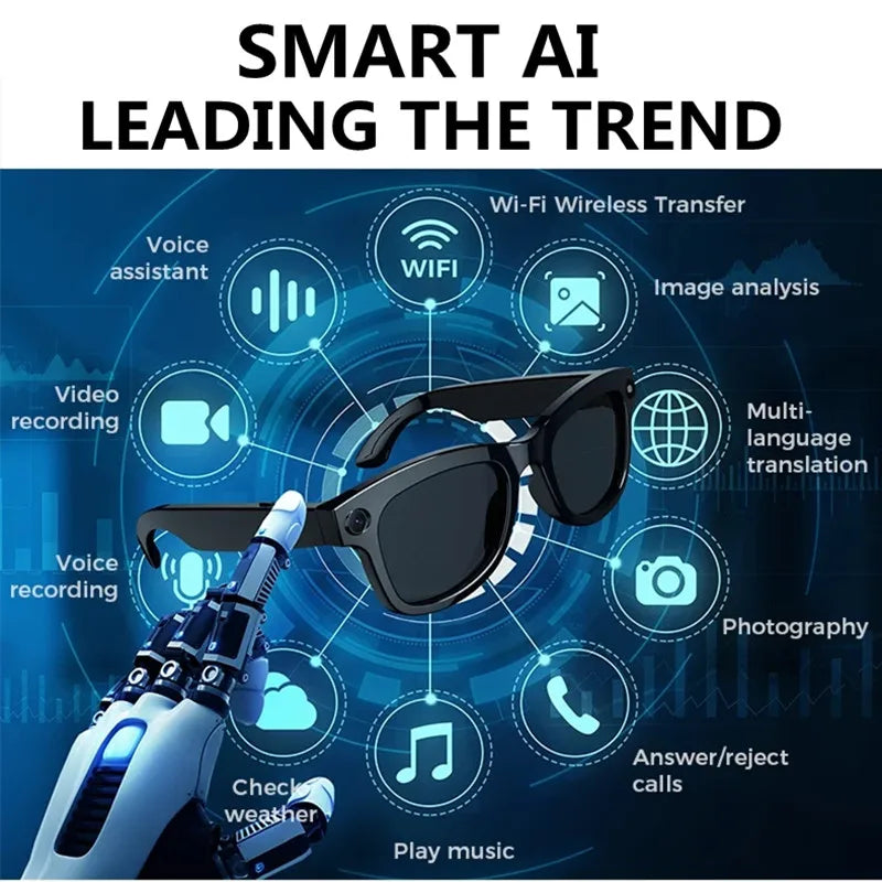 AI Smart Glasses HD 1080P Camera Polarized Sunglasses Mini Video Recorder Security Sports DVR Surveillance Camcorder 2025