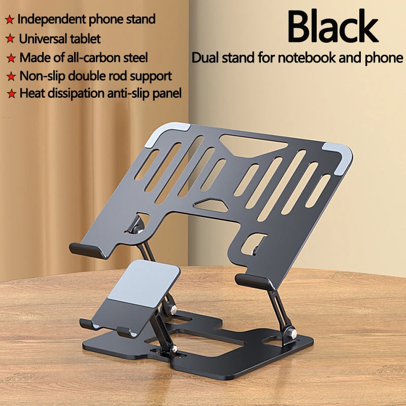Laptop Stand Office Liftable Carbon Steel Laptop Stand Two in One Heightened Foldable Vertical Cooling Ergonomic Laptop Stand
