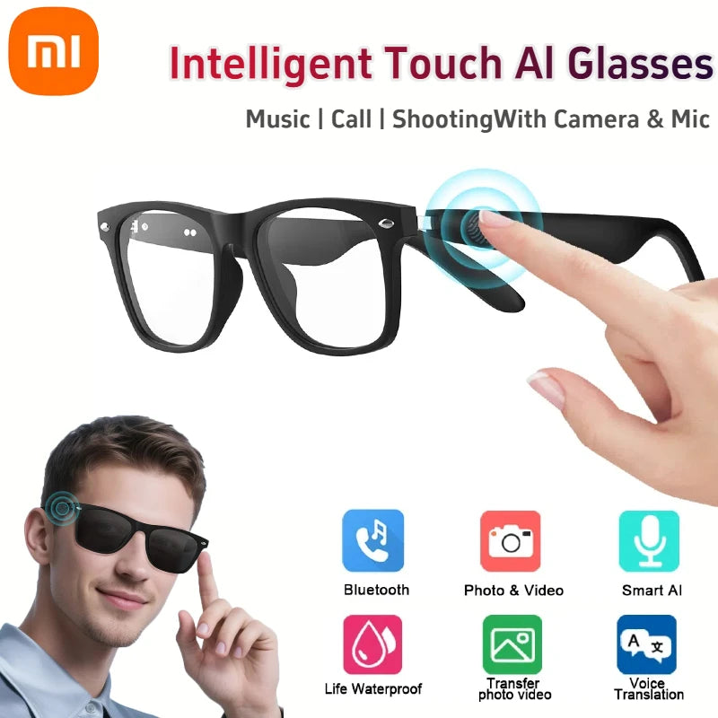 Marvoin AI Intelligent Glasses Fashion Waterproof Multifunctional Bluetooth Call Playing Music Smart Sunglasses For Men & Woman