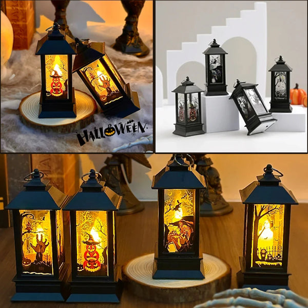 Halloween Electronic Pagoda Candle Light LED Pumpkin Witch Skeleton Owl Home Party Desktop Mood Decoration Cute Festival Gifts