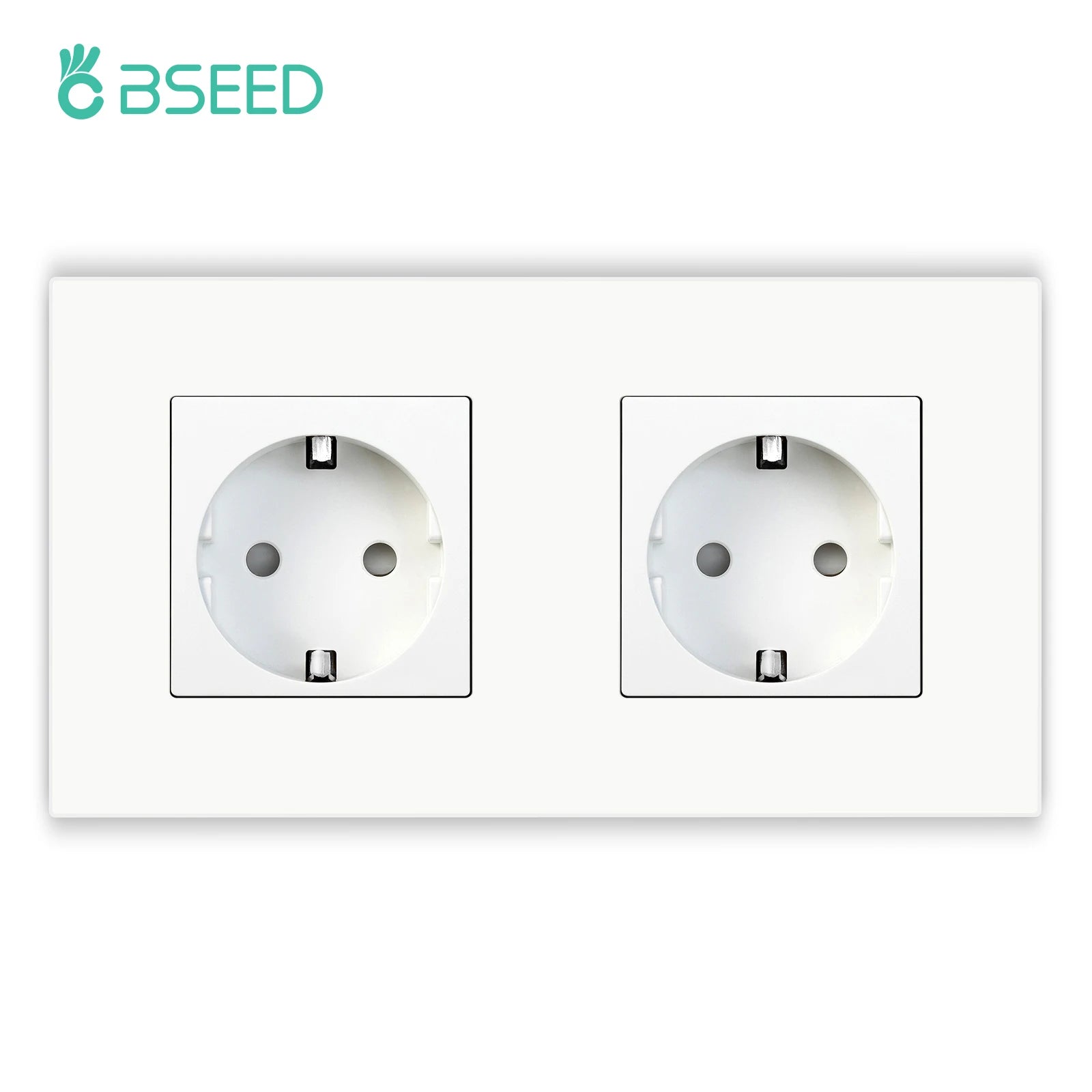 BSEED EU Sockets Plastic Frame Type-C Phone Charge Wall Sockets Double Power Plug Port 5V 2.1A Wall Mounted Sockets