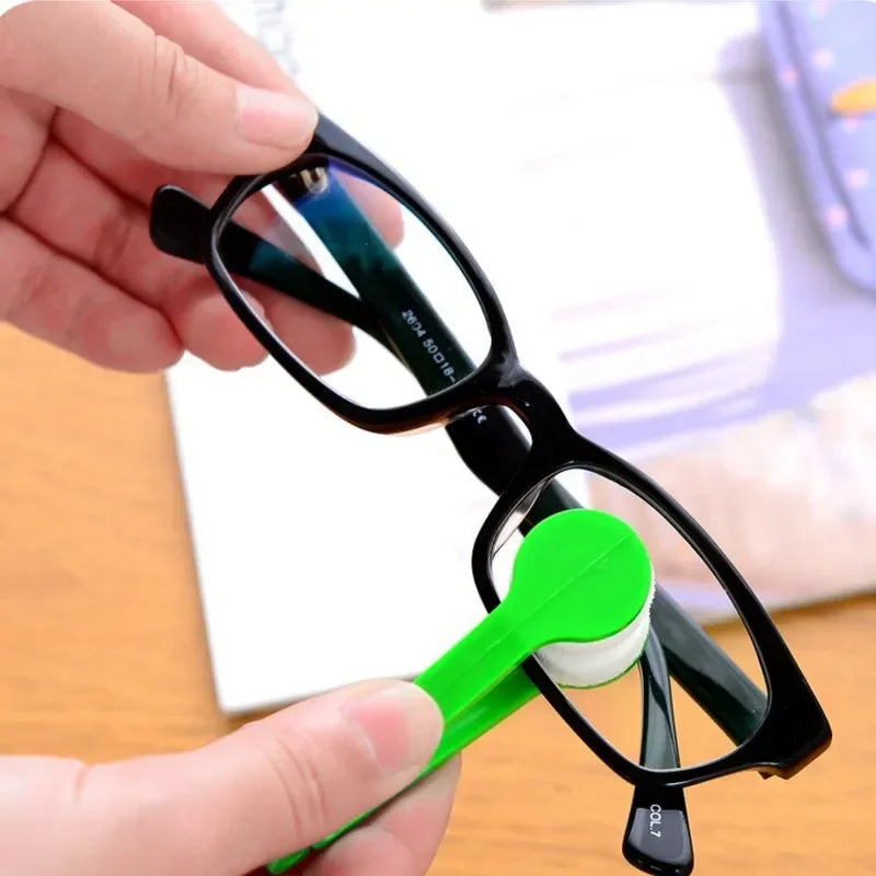 Portable Multifunctional Glasses Cleaning Rub Eyeglass Sunglasses Spectacles Microfiber Cleaner Clean Brushes