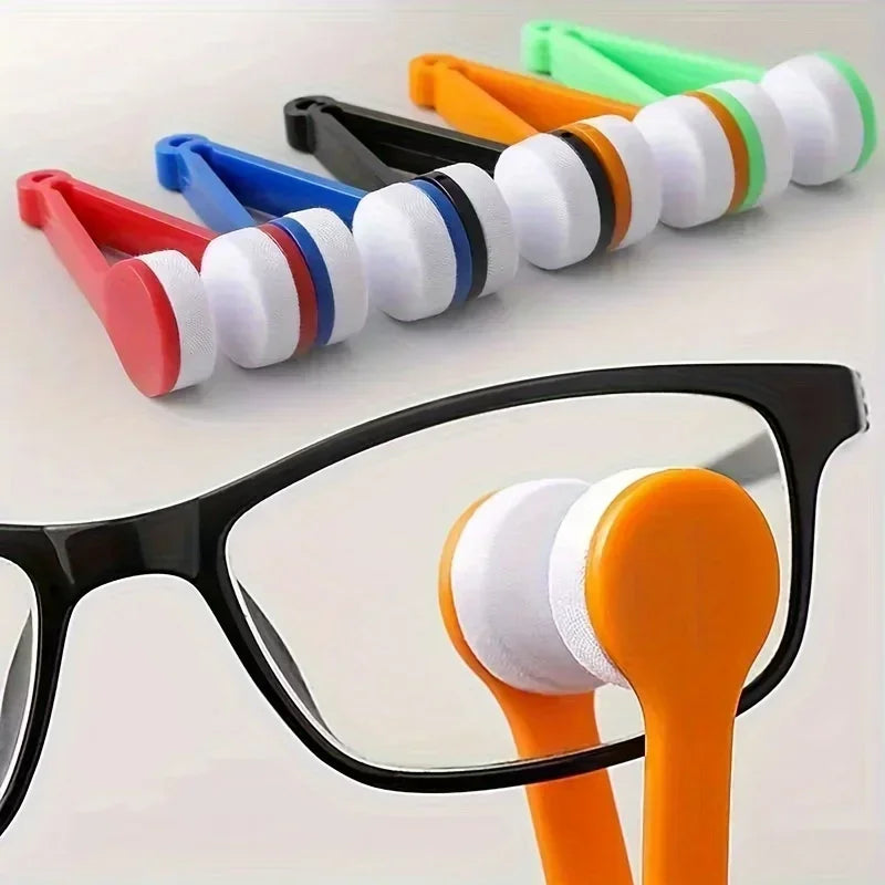 Portable Multifunctional Glasses Cleaning Rub Eyeglass Sunglasses Spectacles Microfiber Cleaner Clean Brushes