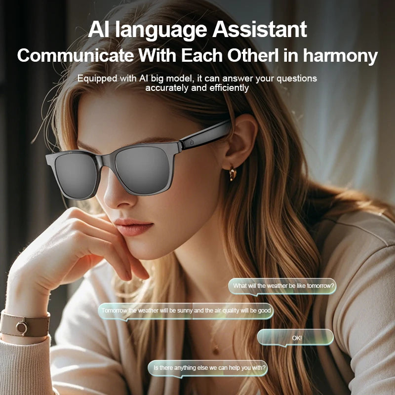 OnePlus AI Glasses Smart Glasses Chat GPT AI Real-time Translation Music Play Bluetooth Glasses Anti-Blue Light Lens Daily Use