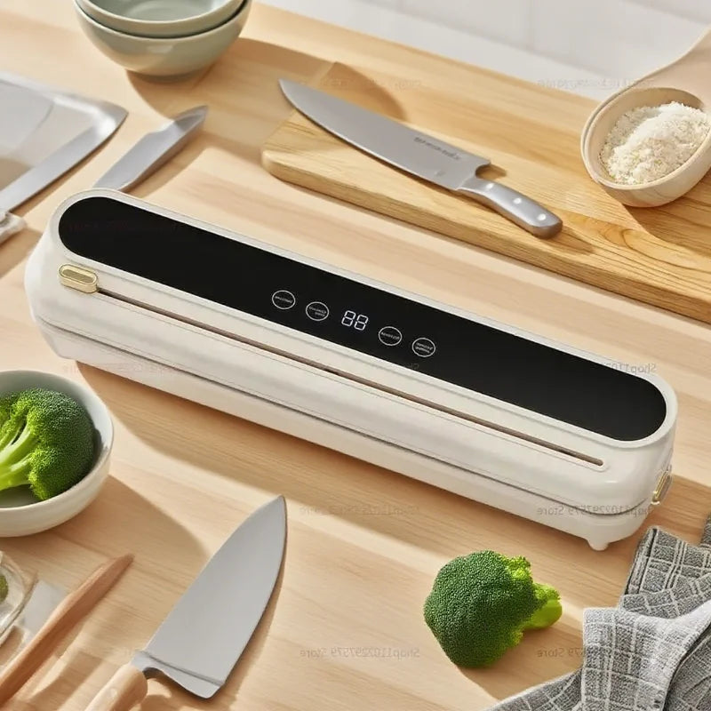 Automatic Vacuum Sealer Kitchen Food Storage Food Vacuum Packing Machine Household Fresh Food Packing Machine Built-in Cutter