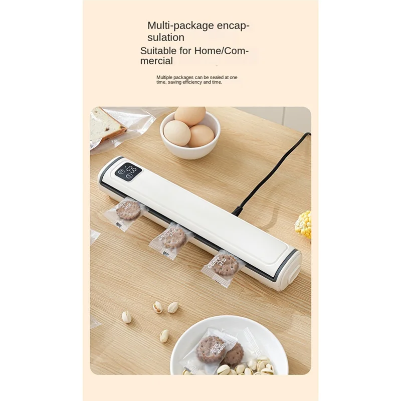 B82B-For Food Storage Portable Vacuum Sealer Machine Includes 10 Bags, Compact Design For Home Kitchen, Camping, Travel EU Plug