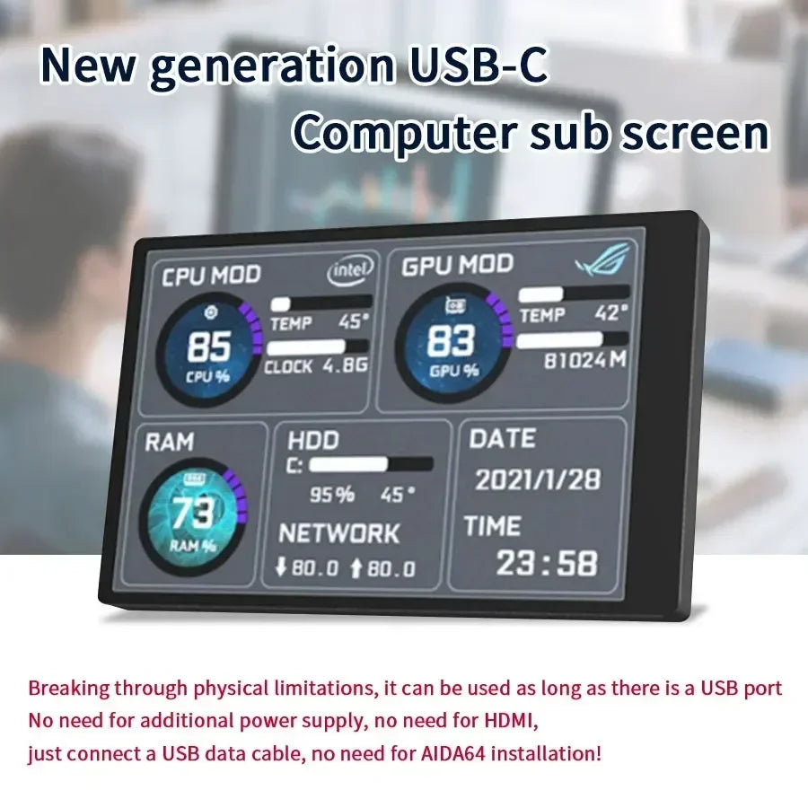 Marvoin Mini Secondary Screen Computer Monitor Display