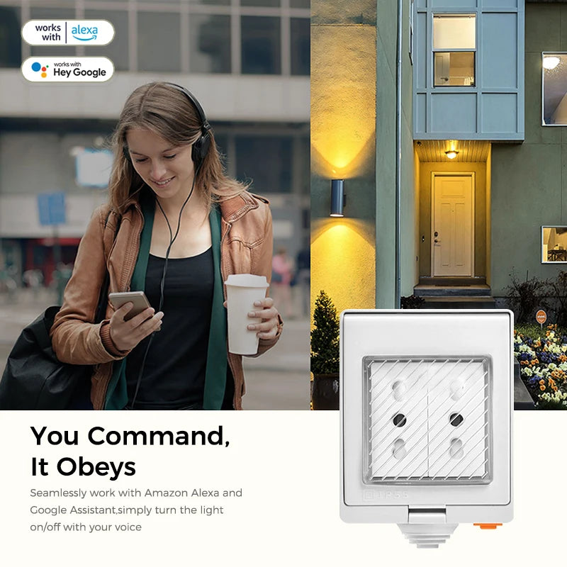 Avoir Italy Standard Tuya Smart Wall Sockets IP55 Plastic Waterproof Cover Wireless Connected Electrical Outlets Home Appliance