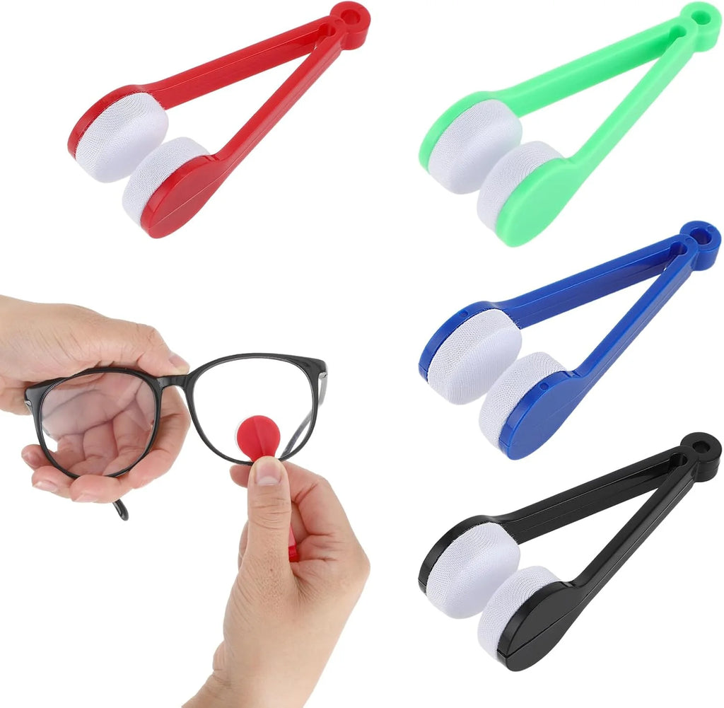 Portable Multifunctional Glasses Cleaning Rub Eyeglass Sunglasses Spectacles Microfiber Cleaner Clean Brushes