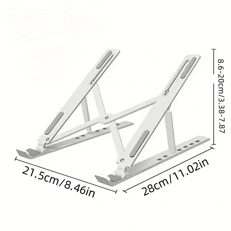 Portable Plastic Laptop Stand - Ergonomic Angle Adjustment, Lightweight Durable Design Workspace Organization Home Office Use