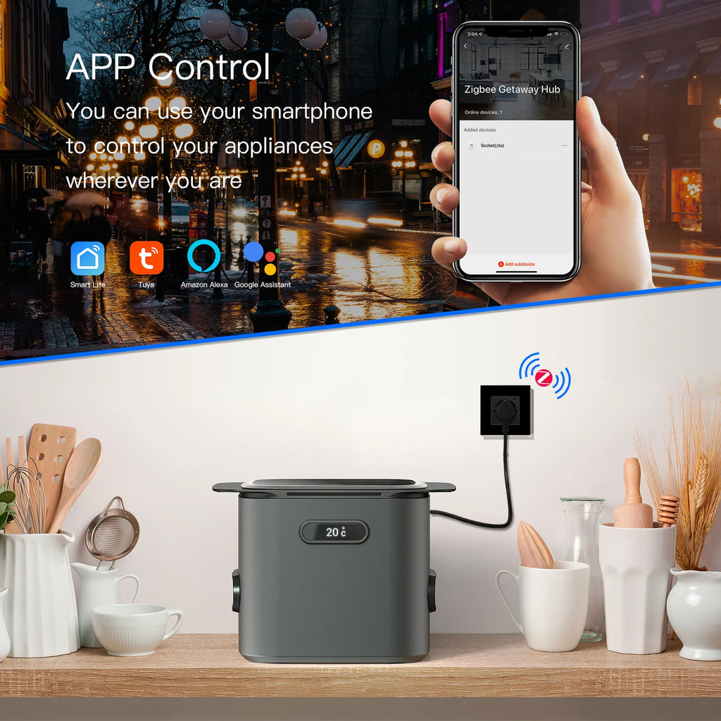 BSEED ZigBee Wall Sockets Power Smart Sockets Google Smart Life App Control Alexa Wireless Socket EU Standard