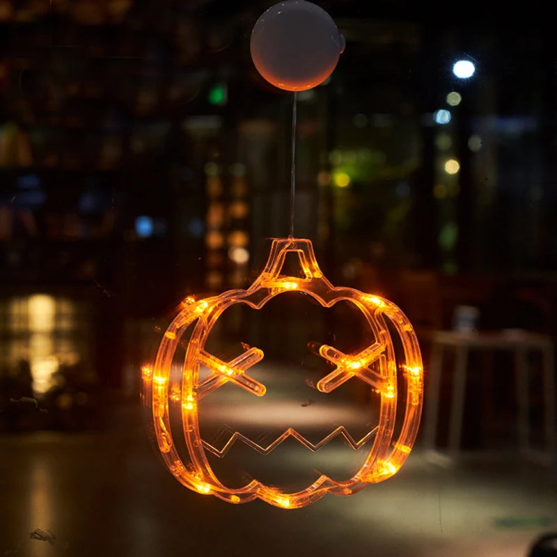 Halloween Lantern Festival Party Decoration Ghost Lantern Pumpkin Hanging Lantern Spider Web LED Suction Cup Lamp