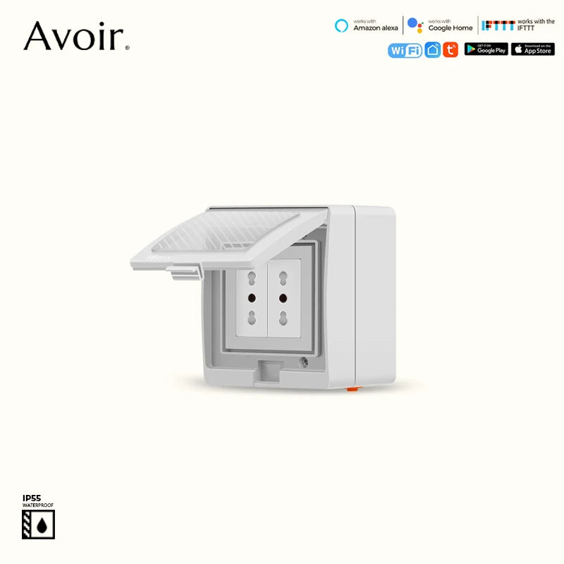 Avoir Italy Standard Tuya Smart Wall Sockets IP55 Plastic Waterproof Cover Wireless Connected Electrical Outlets Home Appliance