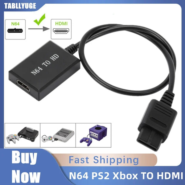 HD 1080P N64 PS2 Wii Xbox to HDMI-Compatible Cable Game Console HD TV for HDMI Cables Plug and Play Nintendo 64 To HDMI Converte