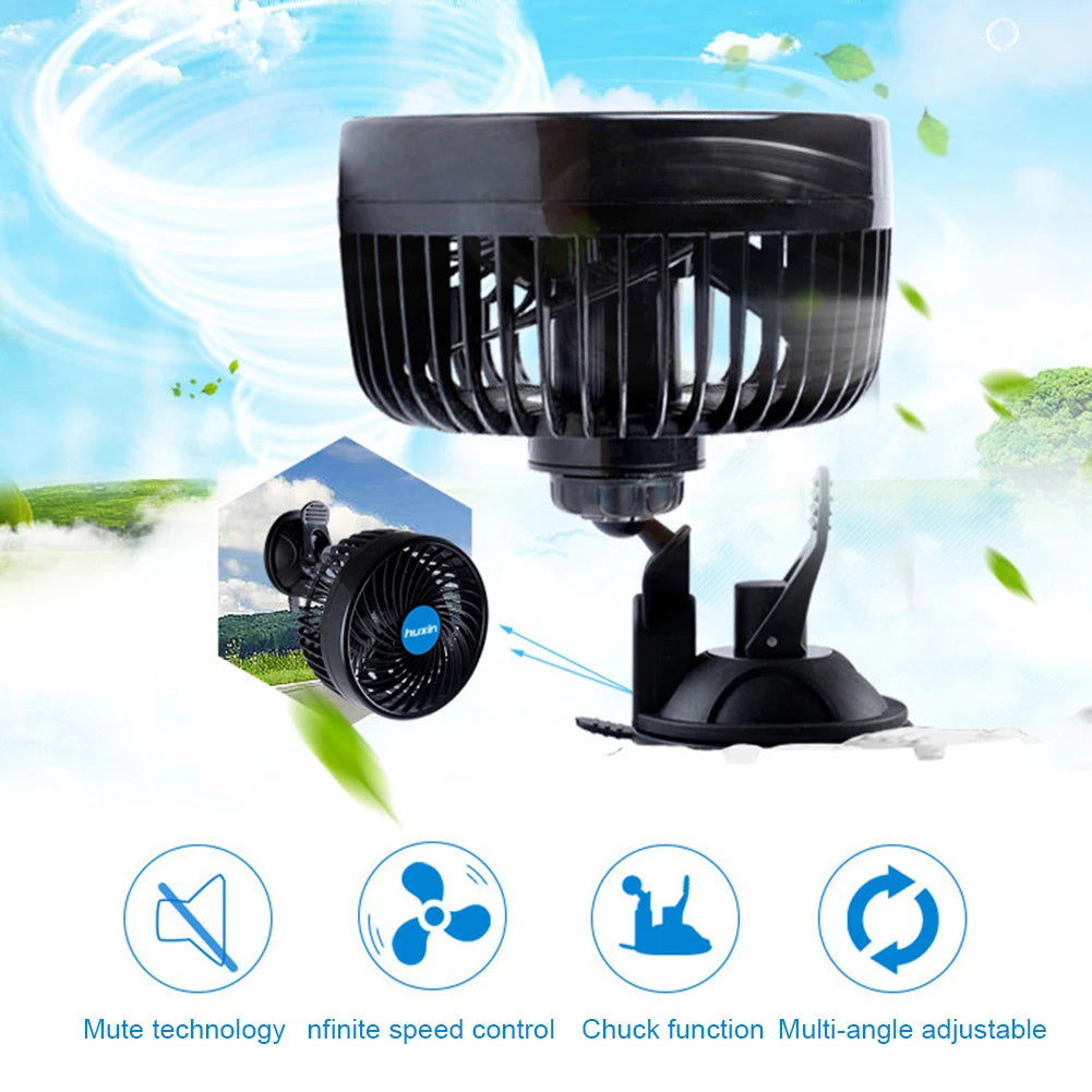 Auto Cooling Fan Single Head 12/24V Auto Ventilation Fan Strong Wind Electric Car Circulator Mini Car Fan Cooler for Vehicle SUV