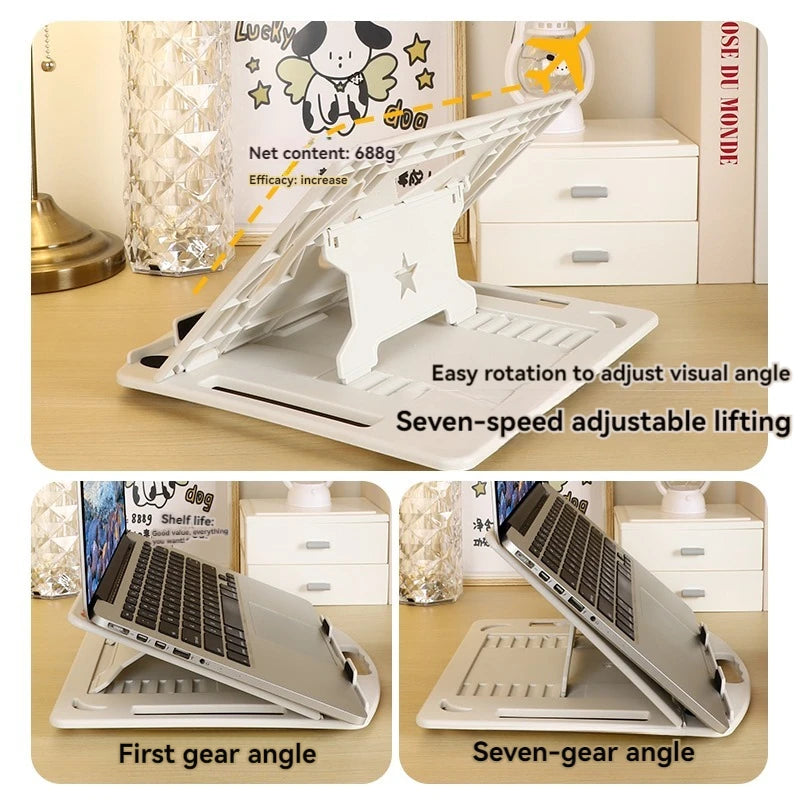 Laptop Stand 360 Rotation 2 in 1 Portable Ergonomic Angled Laptop ABS Plastic Stand Adjustable Height Laptop Holder Laptop Stand