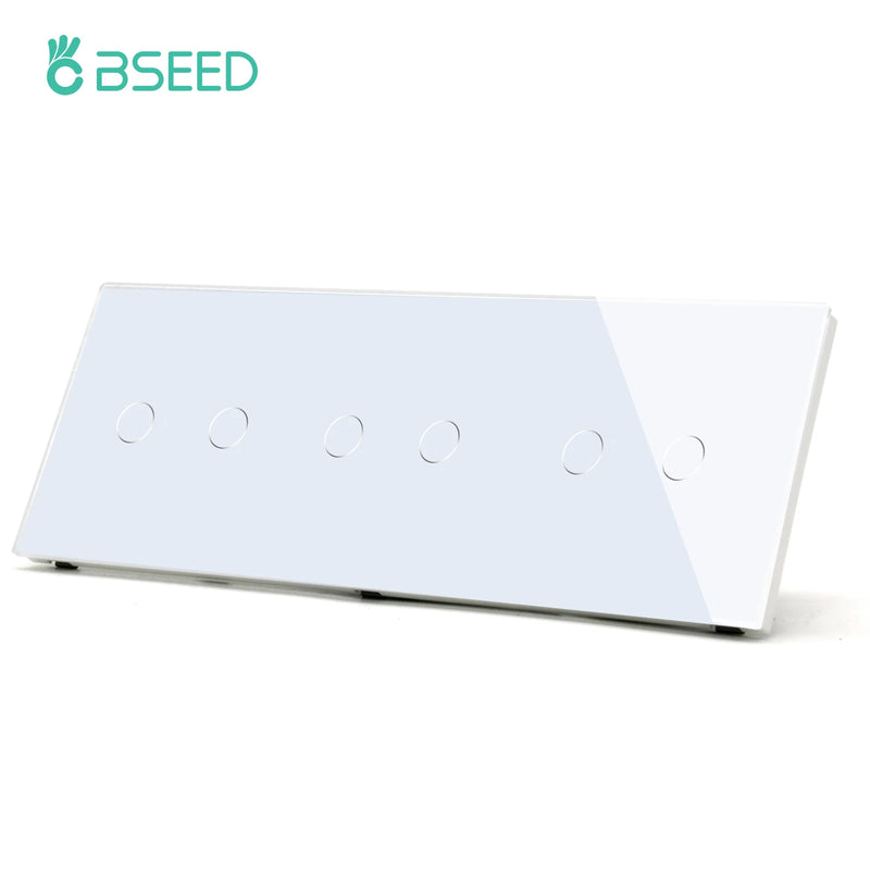 BSEED Touch Light Switches LED Backlight EU Wall Sockets Switches Glass Panel Max.Load 300W 1/2/3Gang LED Light Switches