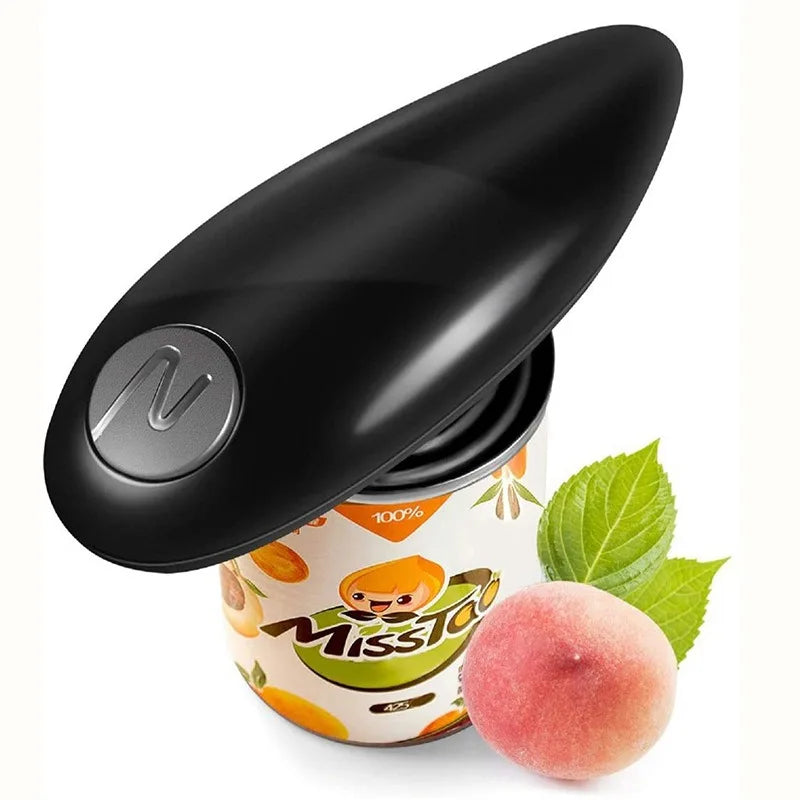 Electric Can Opener Hand Free Automatic Bottle Opener Mini One Touch Battery Operated Smooth Edges Tin Jar Opener Kitchen Tool