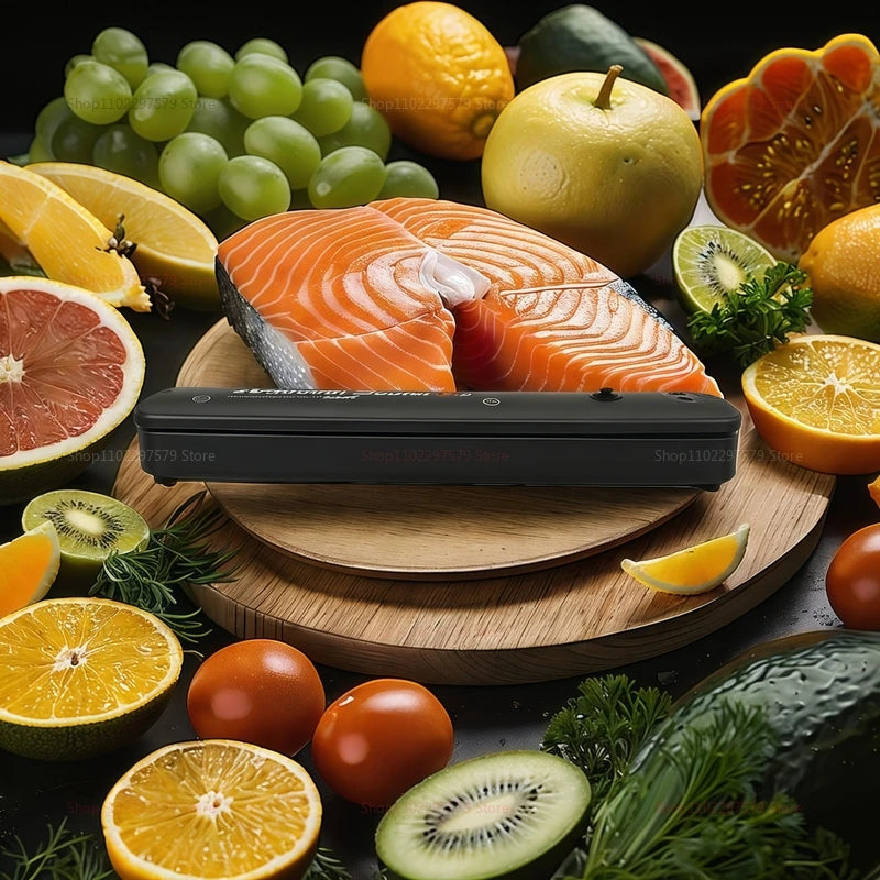 220V 110V Electric Vacuum Sealer Machine Food Saver for Home Kitchen with Vacuum Bags Black Compact Fresh Seal Food Preservation