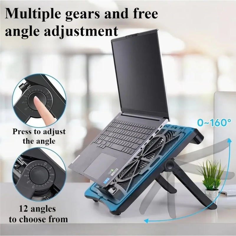 Laptop Stand with Phone Holder Adjustable Laptop Stand Ergonomics Laptop Riser Foldable & Portable for Desk MacBook Notebooks