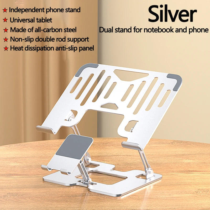 Laptop Stand Office Liftable Carbon Steel Laptop Stand Two in One Heightened Foldable Vertical Cooling Ergonomic Laptop Stand