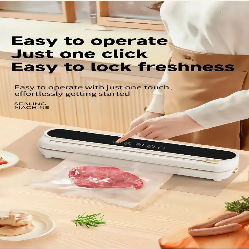 Automatic Vacuum Sealer Kitchen Food Storage Food Vacuum Packing Machine Household Fresh Food Packing Machine Built-in Cutter