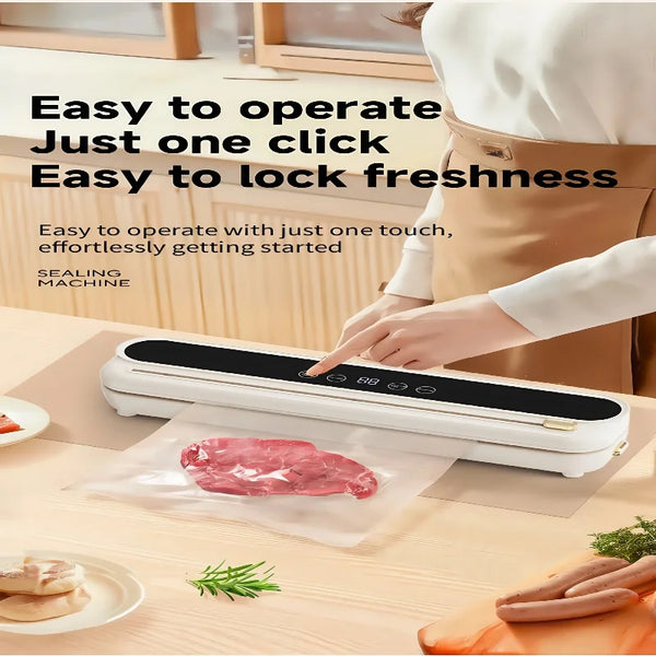 Automatic Vacuum Sealer Kitchen Food Storage Food Vacuum Packing Machine Household Fresh Food Packing Machine Built-in Cutter