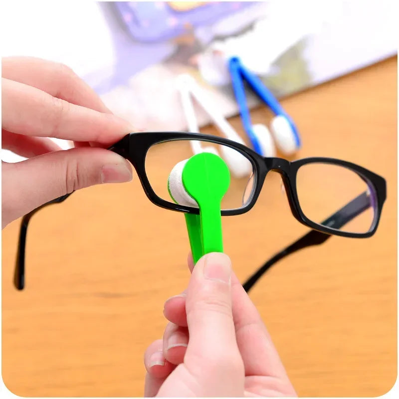Portable Multifunctional Glasses Cleaning Rub Eyeglass Sunglasses Spectacles Microfiber Cleaner Clean Brushes