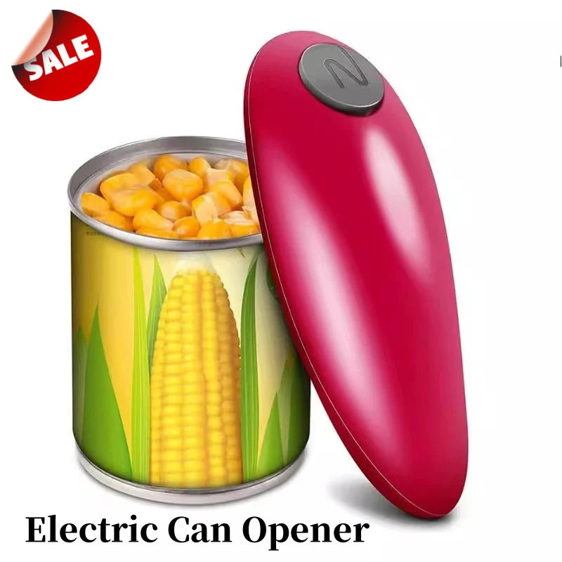 Electric Can Opener Hand Free Automatic Bottle Opener Mini One Touch Battery Operated Smooth Edges Tin Jar Opener Kitchen Tool