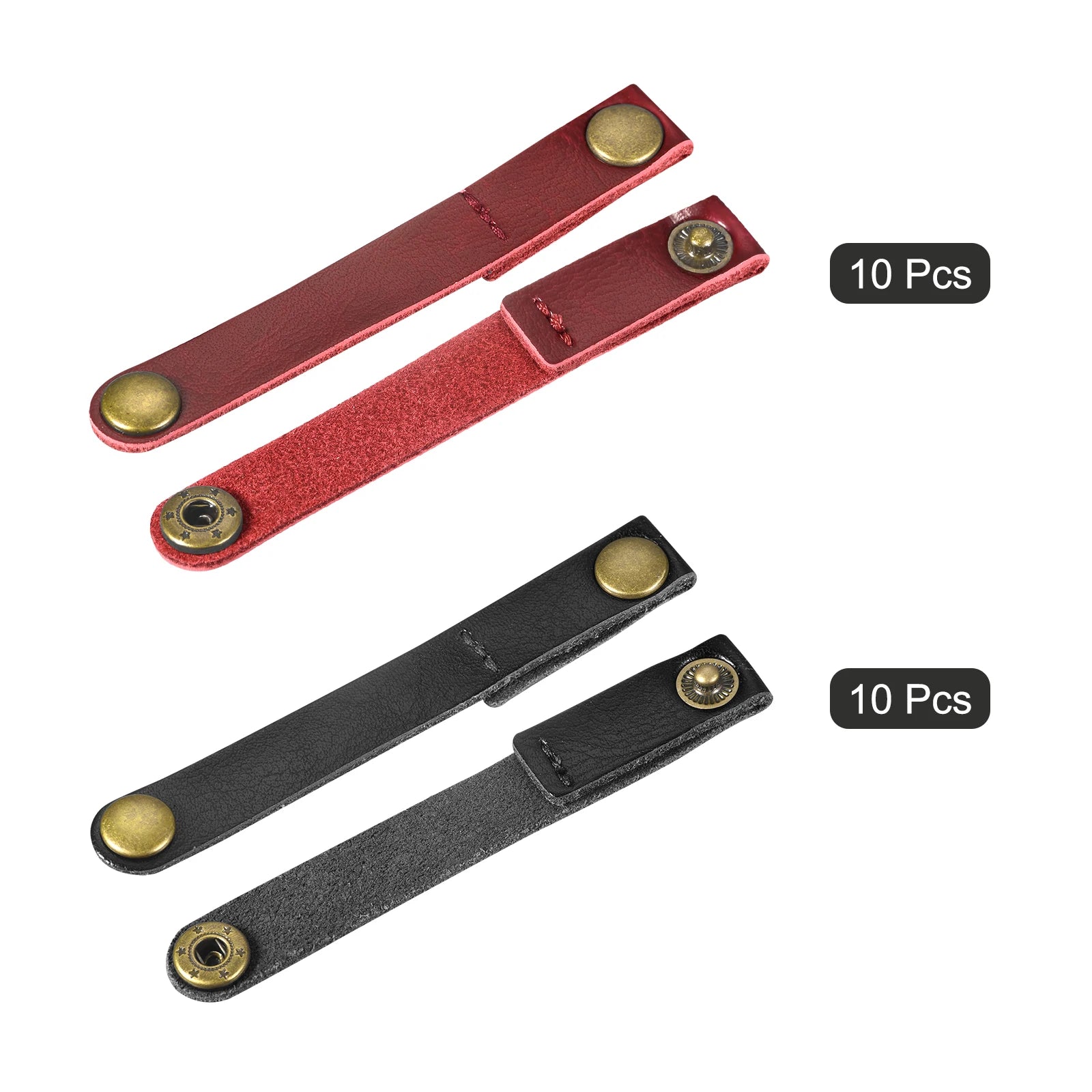 20Pcs 5 Colors Leather Cable Straps Cable Tie Wraps Cord Management Holder Keeper Cord Organizer for USB Cables Headphone Wires