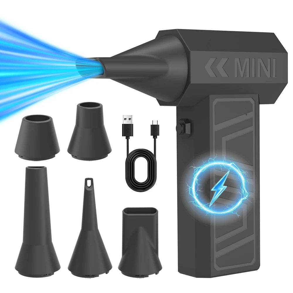 Car Blowing Snow Blower 350000RPM Type-C Charging Cleaning Blower Tool Turbo Jet Fan Electric Air Duster 4 Gears adjustable