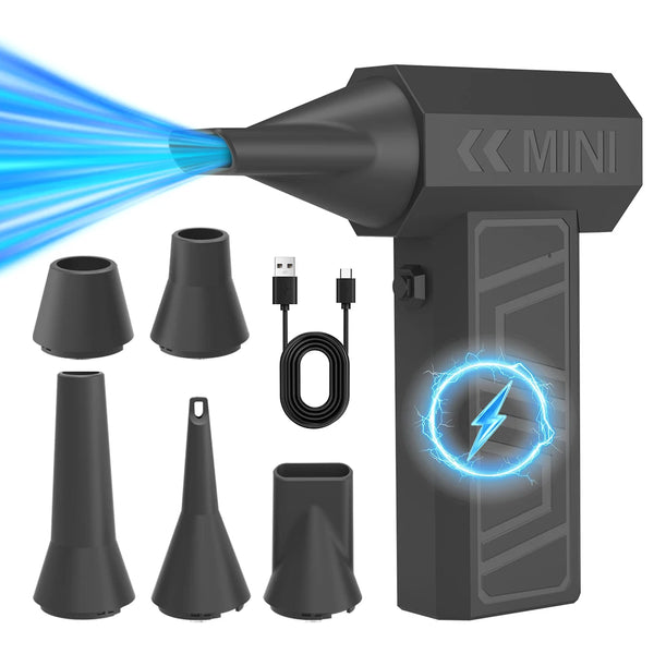 Car Blowing Snow Blower 350000RPM Type-C Charging Cleaning Blower Tool Turbo Jet Fan Electric Air Duster 4 Gears adjustable