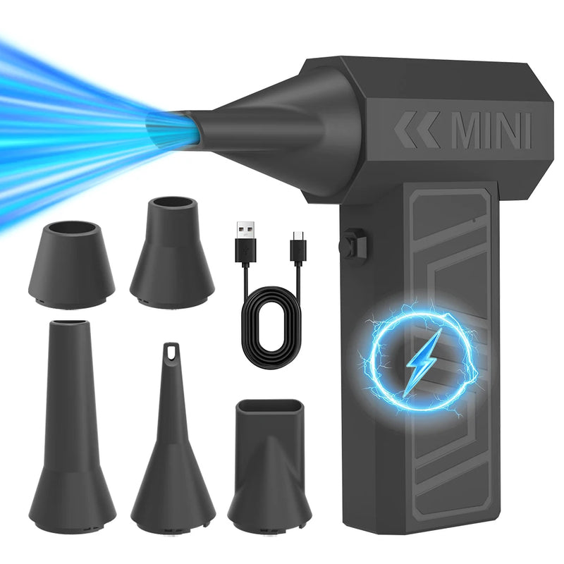 Car Blowing Snow Blower 350000RPM Type-C Charging Cleaning Blower Tool Turbo Jet Fan Electric Air Duster 4 Gears adjustable