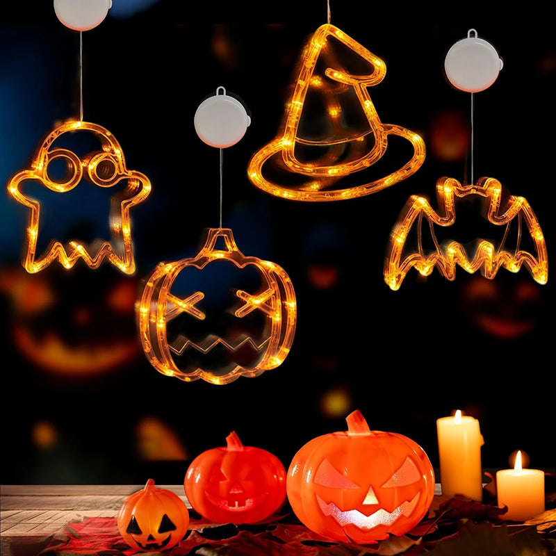 Halloween Lantern Festival Party Decoration Ghost Lantern Pumpkin Hanging Lantern Spider Web LED Suction Cup Lamp