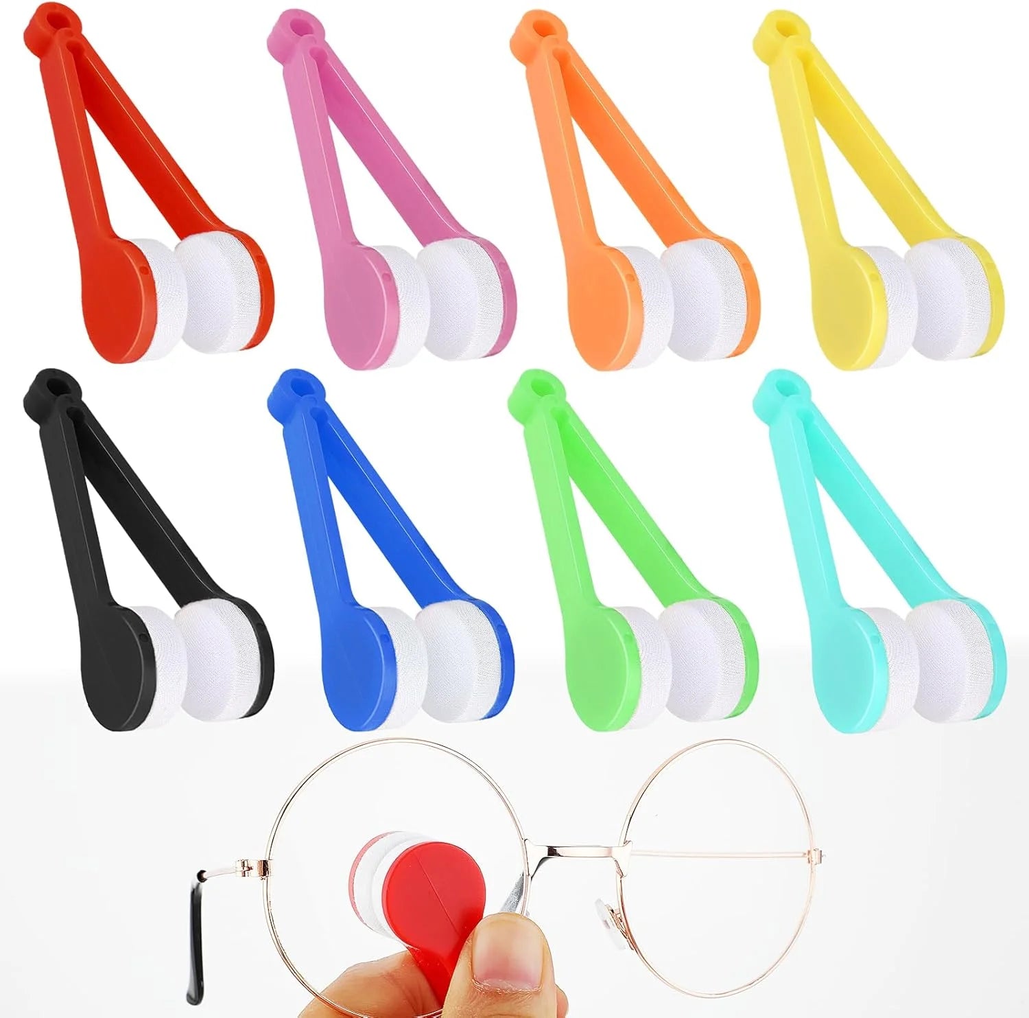 Portable Multifunctional Glasses Cleaning Rub Eyeglass Sunglasses Spectacles Microfiber Cleaner Clean Brushes