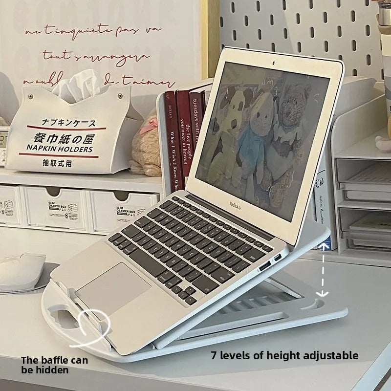 Laptop Stand for Desk: 360-Degree Rotatable, Height-Adjustable, Foldable, Portable, Heat-Dissipating Tray