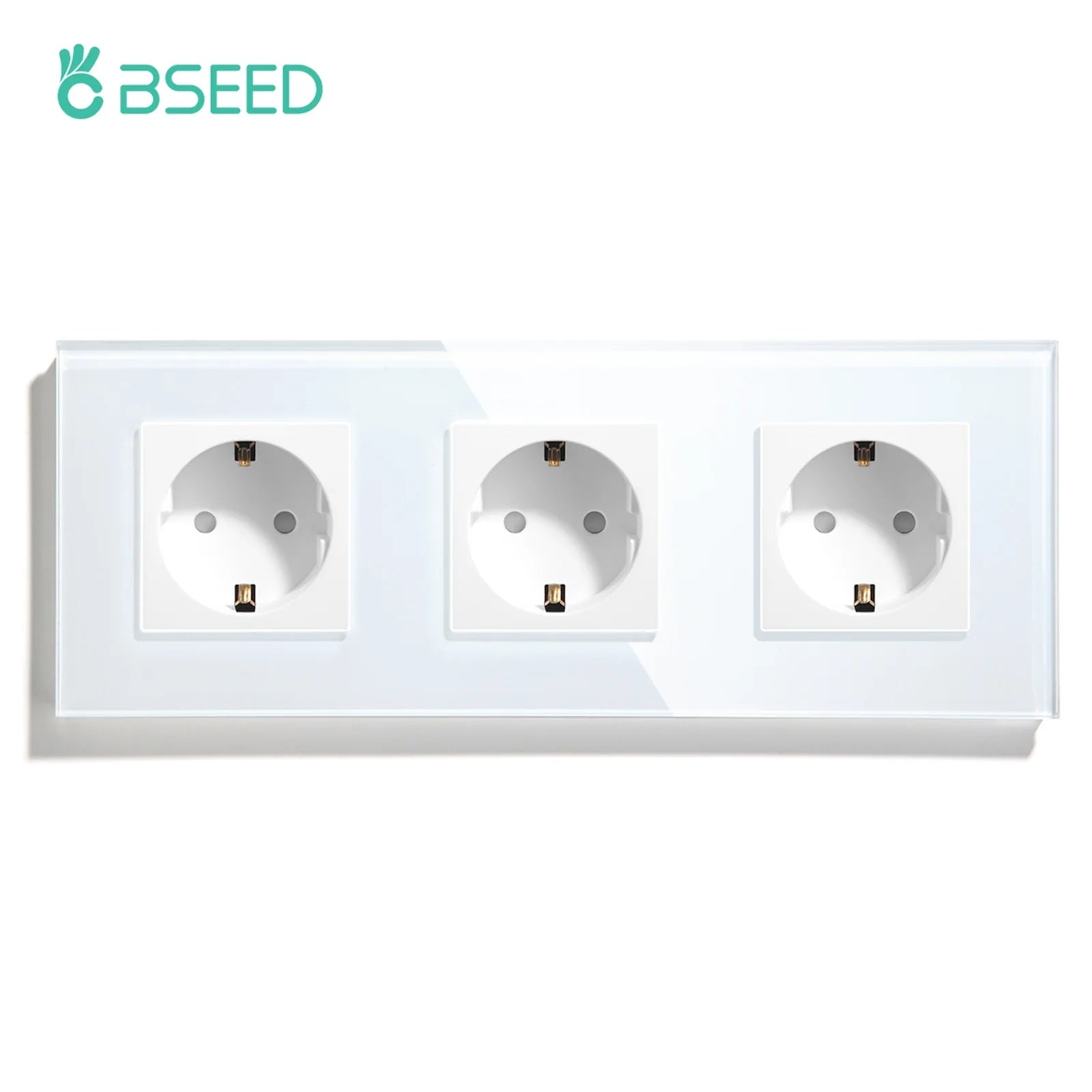 BSEED Touch Light Switches LED Backlight EU Wall Sockets Switches Glass Panel Max.Load 300W 1/2/3Gang LED Light Switches