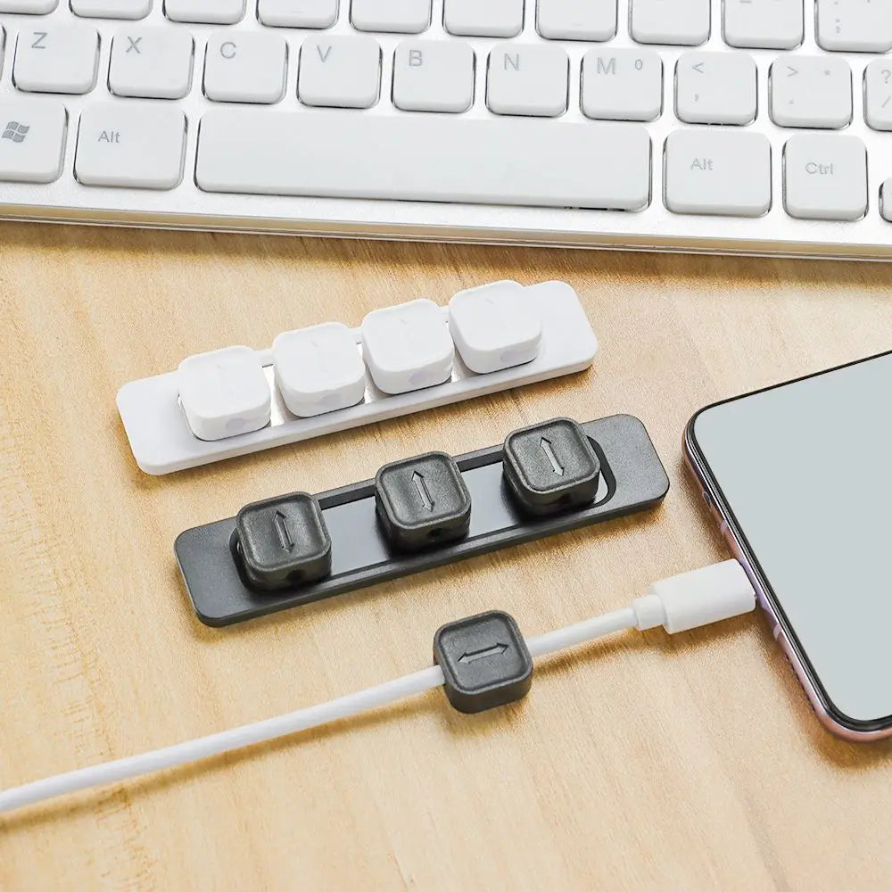 Cable Organizer Magnetic Cable Management USB Cables Holder Silicone Flexible Desktop Clips for Mouse Wire Organizer