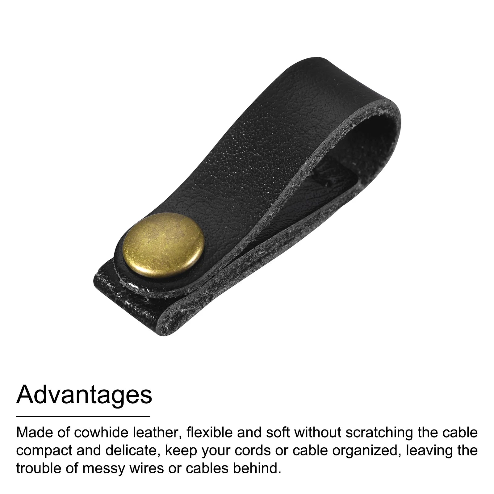 20Pcs 5 Colors Leather Cable Straps Cable Tie Wraps Cord Management Holder Keeper Cord Organizer for USB Cables Headphone Wires