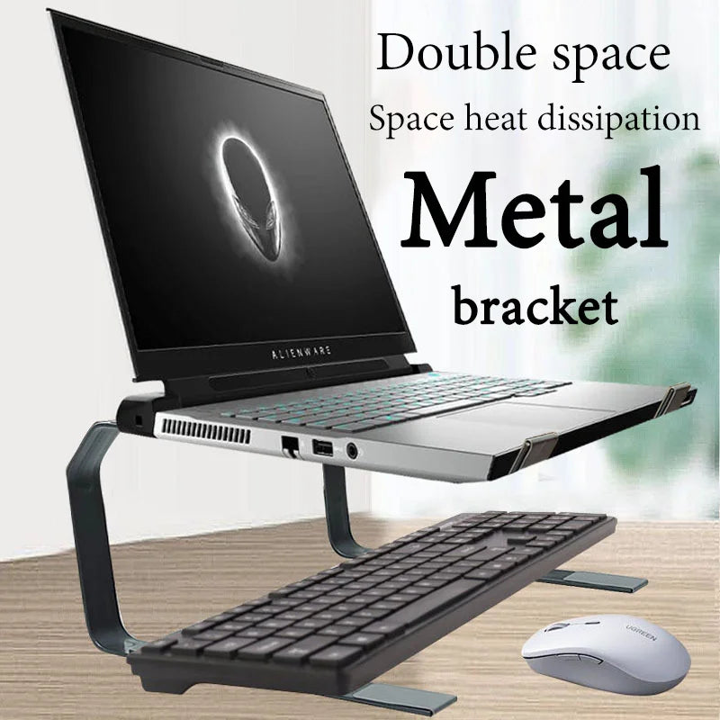 Laptop Stand for Desk Metal Computer Riser Heavy Stable Holder Ergonomic Laptops Elevator for 12-17.3 Inches Notebook Computer