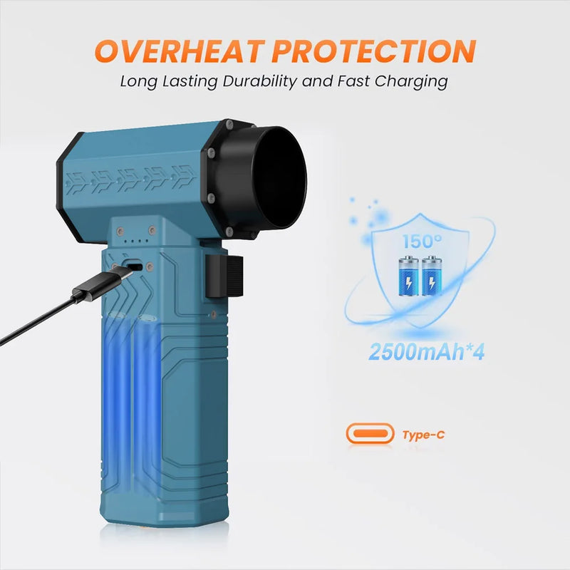 Caer Electric Air Blower Powerful 600g Thrust Mini Turbo Jet Violent Fan Adjustable Wind Speed Brushless Motor Car Dust Dryer